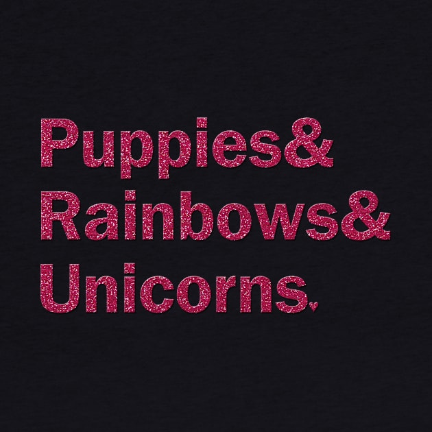 Puppies & Rainbows & Unicorns - Pink Sparkle by gillianembers